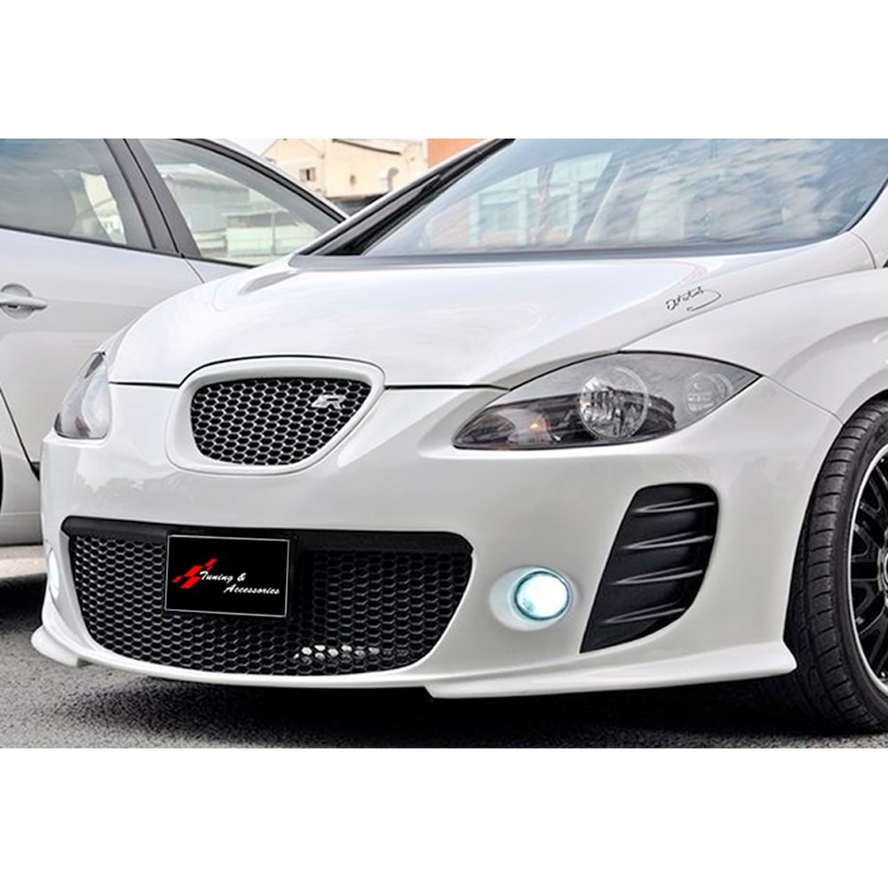Leon Mk2 Cupra Front Bumper + Front Grille Primer Painted Fiberglass / 2005-2012