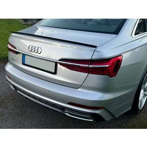 A6 C8 Sedan S4 Rear Trunk Spoiler Piano Black Surface ABS / 2019-up