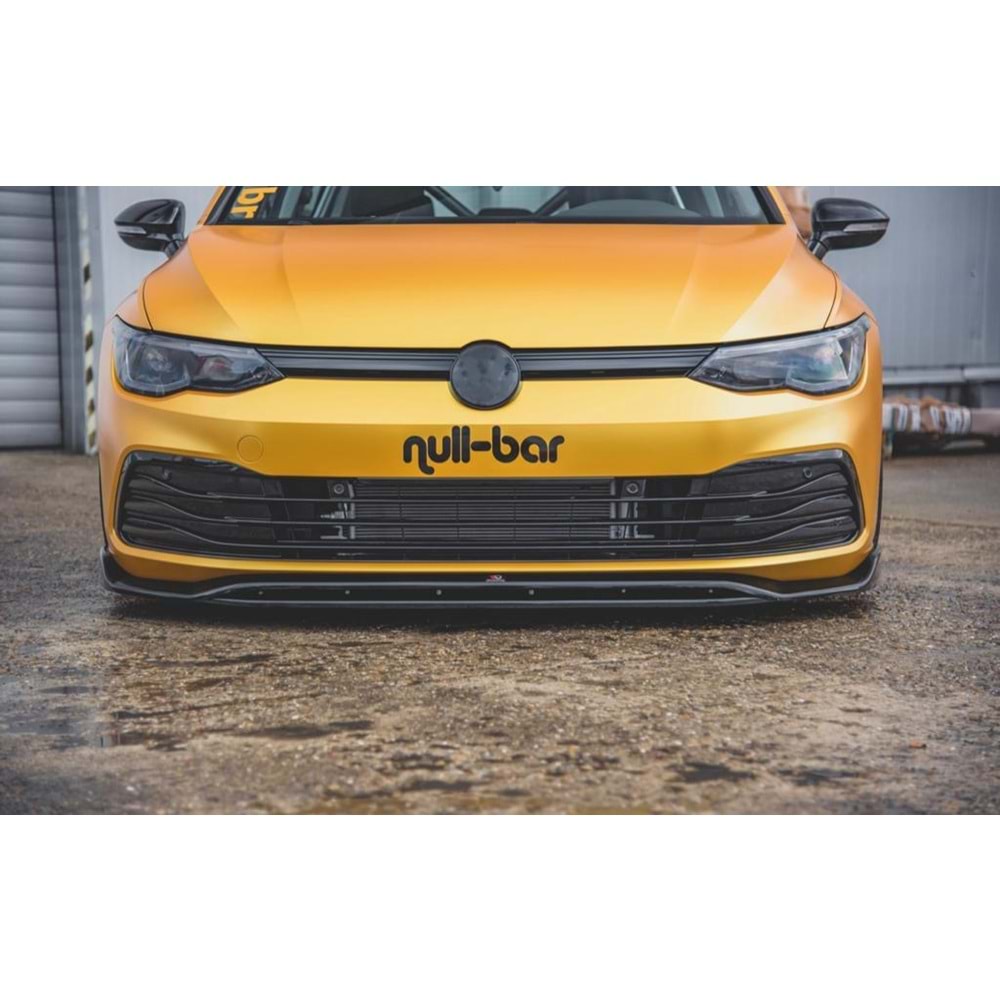 Golf 8 Max V2 Front Lip 2 Pieces Piano Black Vacuum Plastic / 2020 - up