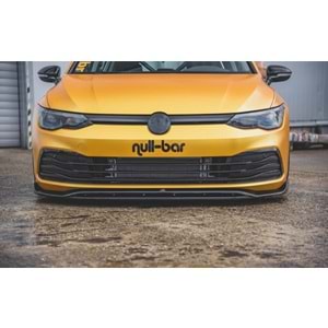 Golf 8 Max V2 Front Lip 2 Pieces Piano Black Vacuum Plastic / 2020 - up