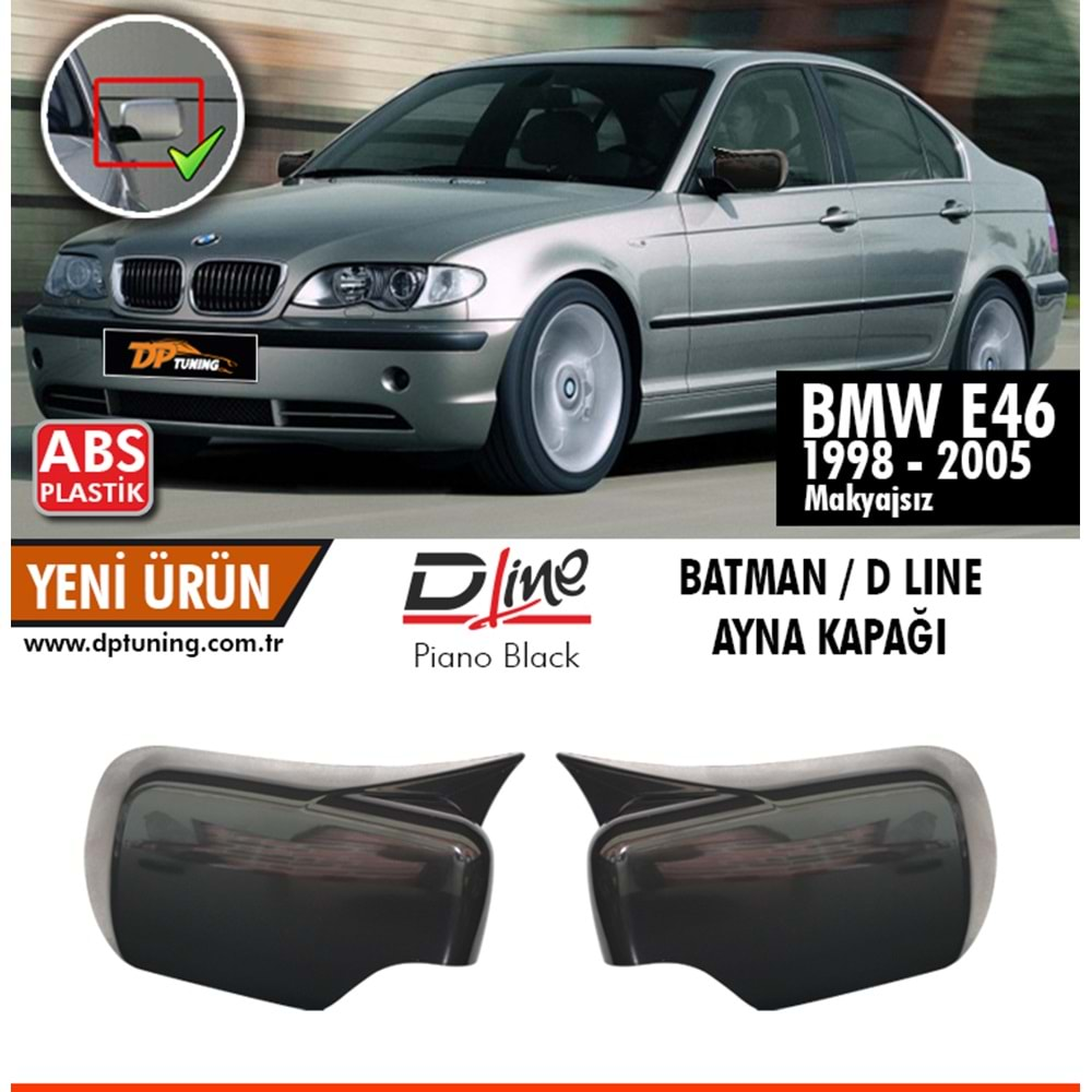 E46 Batman Mirror Cover Piano Black / 1998 - 2005