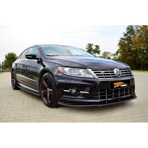 Passat CC R Line Max Front Lip Piano Black Vacuum Plastic / 2008-2011