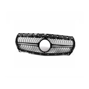 W117 Diamond Front Grille ABS / 2013- 2015 (Chrome Line + Piano Black)