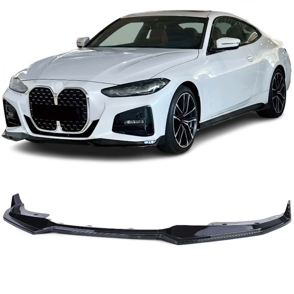G22 M Performance Front lip Piano Black ABS / 2020 After (3 Piece)