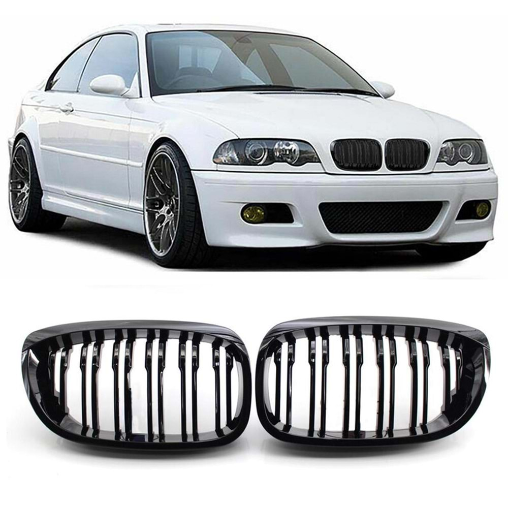 E46 M3 Front Grille Piano Black ABS / 1997-2001 // Coupe