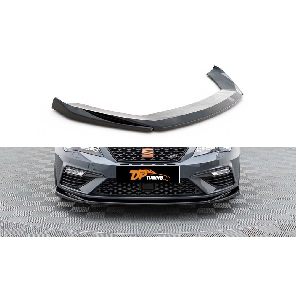 Leon MK 3.5 FL Max V5 Front Lip Piano Black Vacuum Plastic / 2017-2020