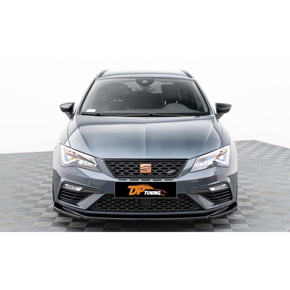 Leon MK 3.5 FL Max V5 Front Lip Piano Black Vacuum Plastic / 2017-2020