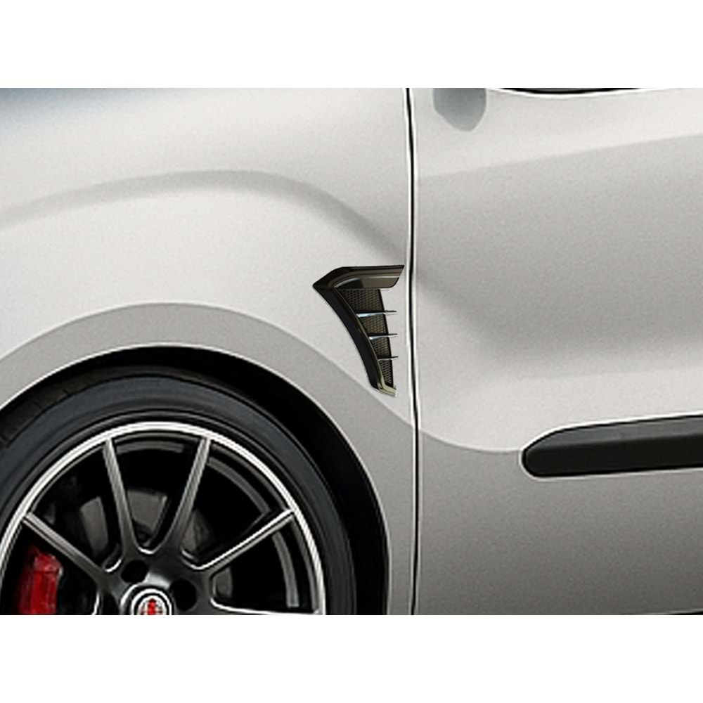 Universal Aero Style Side Fender Vent Piano Black ABS / Set