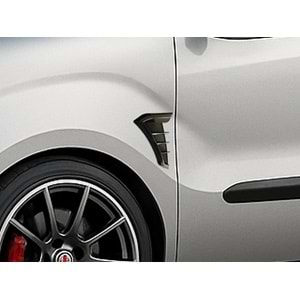 Universal Aero Style Side Fender Vent Piano Black ABS / Set