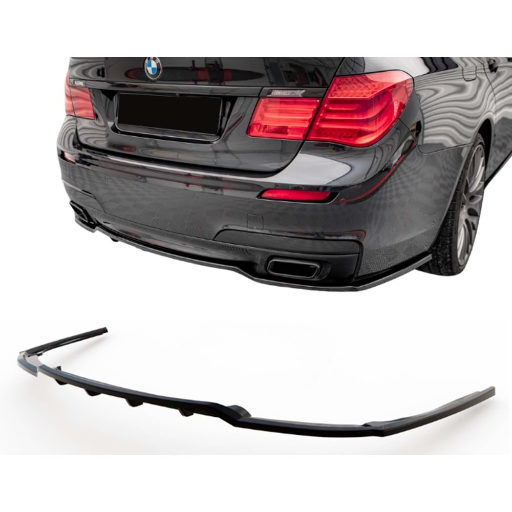 F01 Max Rear Lip Diffuser Piano Black Vacuum Plastic / 2009-2013