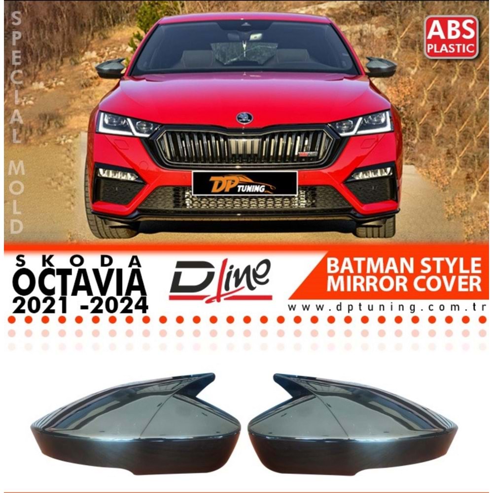 Octavia Mk4 Batman Mirror Cover Piano Black / 2021-2024