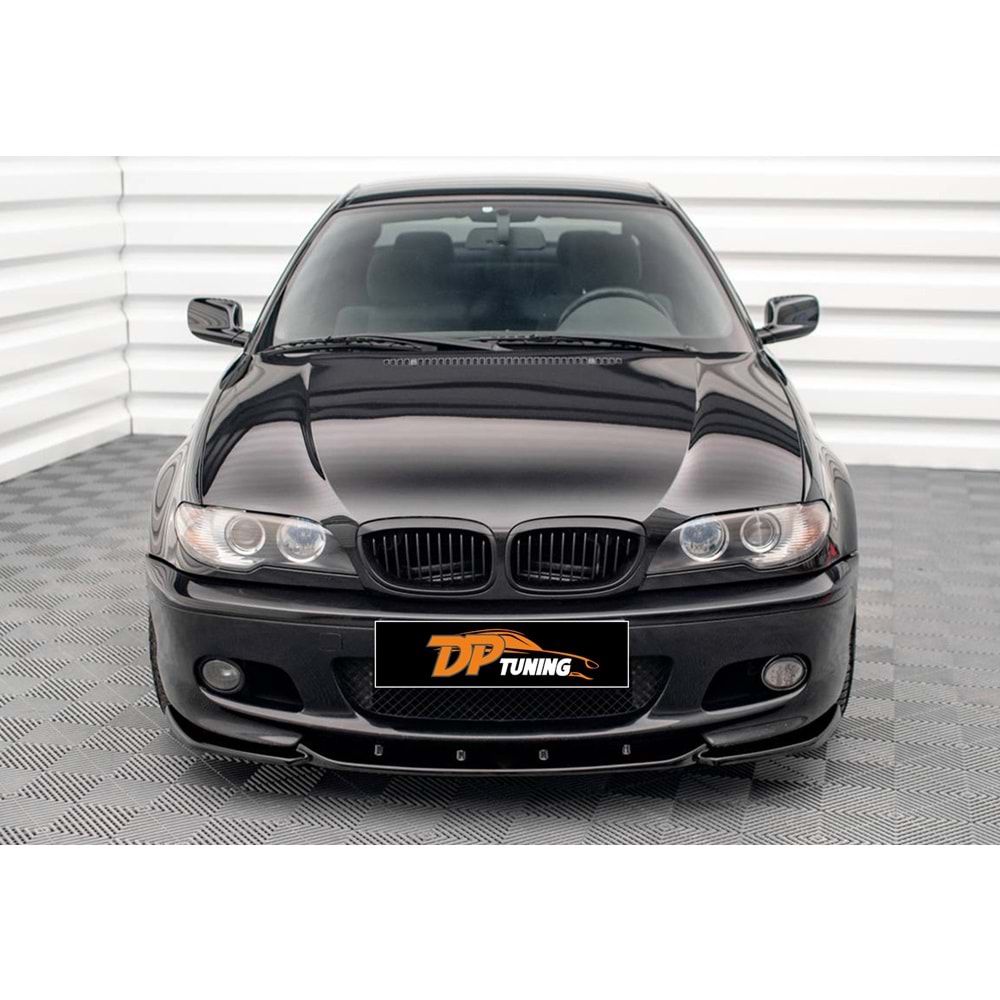 E46 Coupe M Sport / Technic Max V2 Front Lip Piano Black Vacuum Plastic / 2003-2006