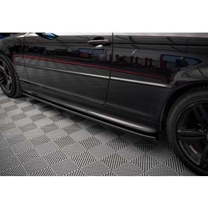 E46 MAX Side Skirt Lower Lip Piano Black Vacuum Plastic / 1997-2006