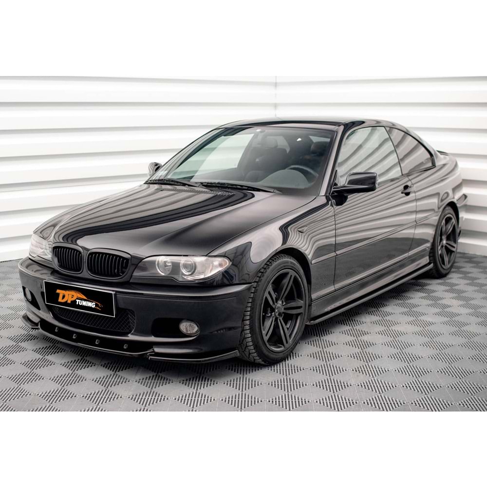 E46 MAX Side Skirt Lower Lip Piano Black Vacuum Plastic / 1997-2006
