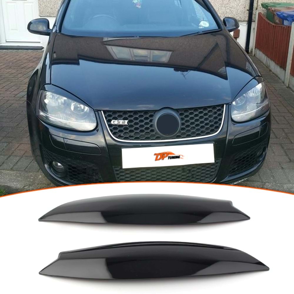 Golf 5 Headlight Brows Piano Black ABS / 2003 - 2009