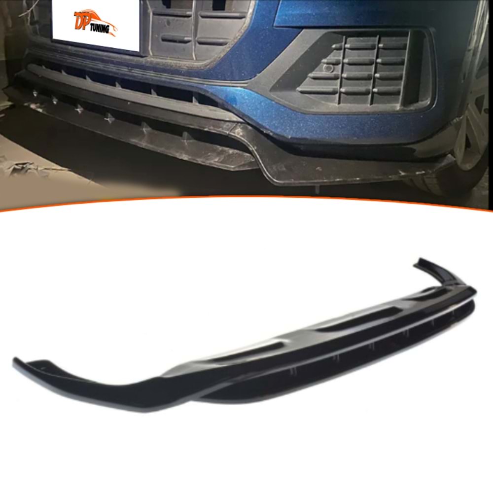 Q8 Standard 4 Pieces Front Lip Piano Black ABS / 2018- up