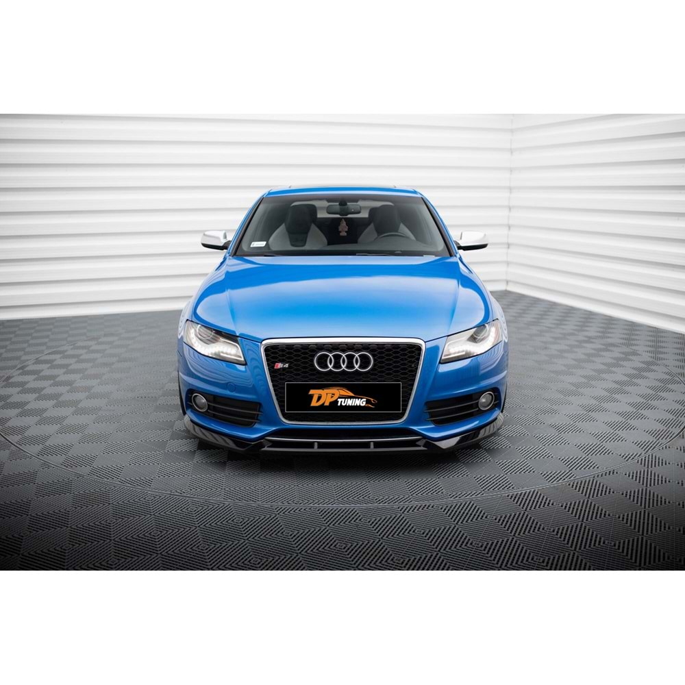 A4 B8 S4 / S-Line Max V4 Front Lip Piano Black Vacuum Plastic / 2008 - 2011