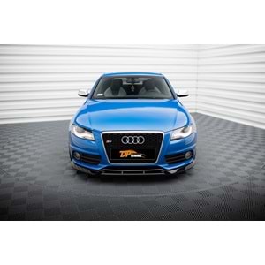 A4 B8 S4 / S-Line Max V4 Front Lip Piano Black Vacuum Plastic / 2008 - 2011