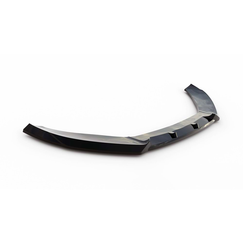 A4 B8 S4 / S-Line Max V4 Front Lip Piano Black Vacuum Plastic / 2008 - 2011