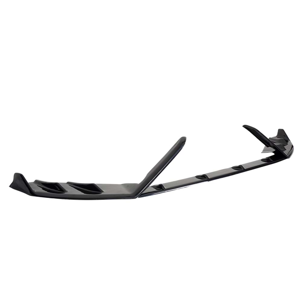 Leon Mk 3 FL Lenz 3 Pieces Front Lip Piano Black Vacuum Plastic / 2017-2020