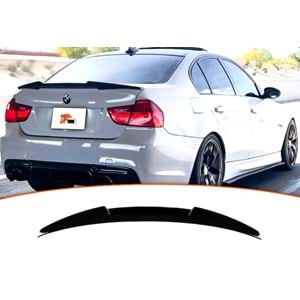 E90 M4 Style Rear Trunk Spoiler Piano Black ABS / 2004-2011