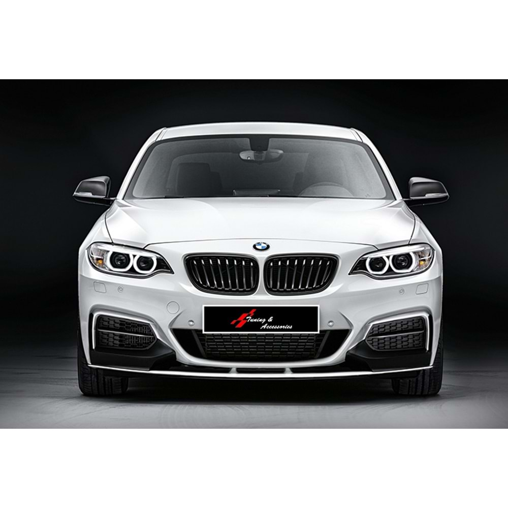 F22 M Performance Front Lip Piano Black Vacuum Plastic / 2013-2020