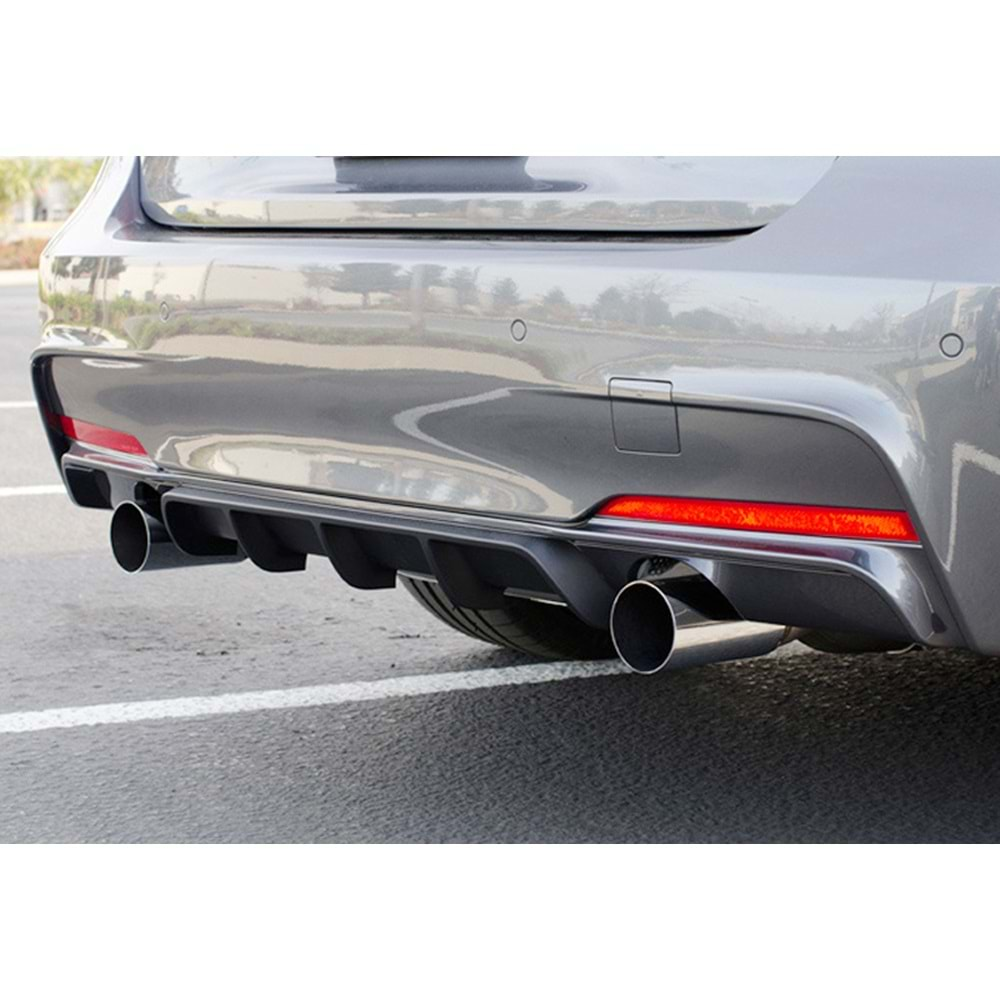 F30 M Performance Rear Diffuser Left+Right Single Output Piano Black ABS / 2012-2018