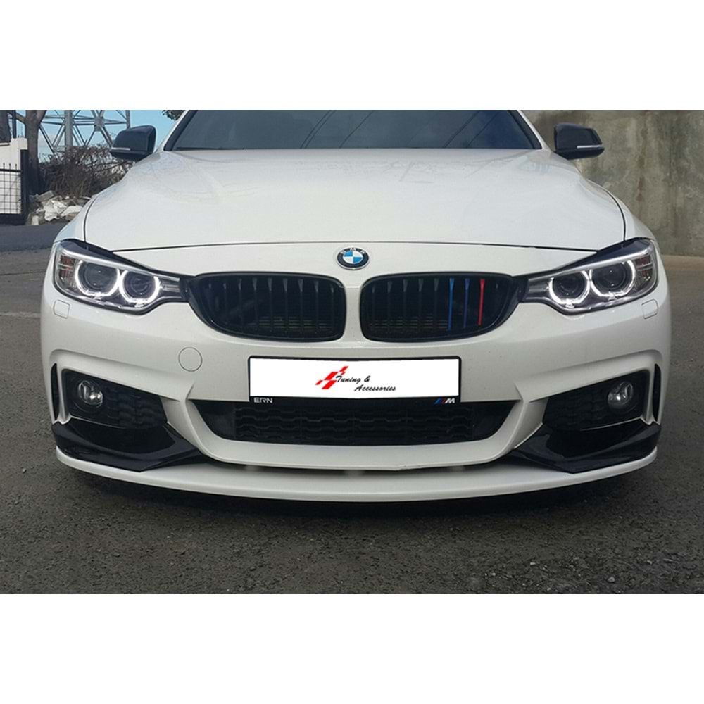 F32/F33/F36 M Performance Front Lip Piano Black Vacuum Plastic / 2014 - up