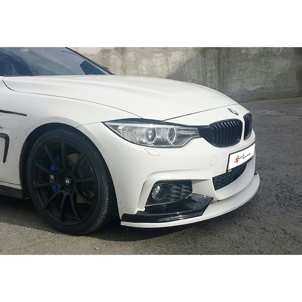 F32/F33/F36 M Performance Front Lip Piano Black Vacuum Plastic / 2014 - up