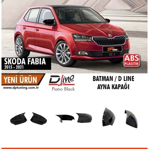 Fabia Mk3 Batman Mirror Cover Piano Black / 2015-2021 (With Signal)