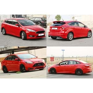 Focus Mk3 FL Sedan Sport Side Skirts Raw Surface Vacuum Plastic / 2015-2018