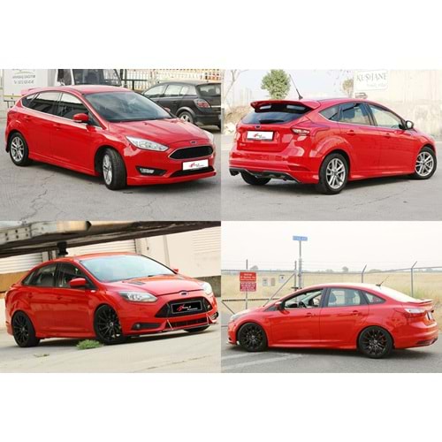 Focus Mk3 FL Sedan Sport Side Skirts Raw Surface Vacuum Plastic / 2015-2018