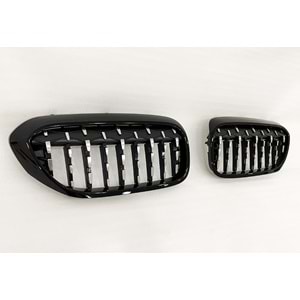 G30 Meteor Front Grille ABS / 2017-2019 (Piano Black Frame + Chrome)