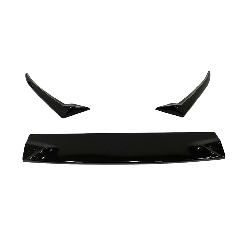 Golf 6 3 Pieces R Model Front Lip Piano Black Vacuum Plastic / 2008-2012