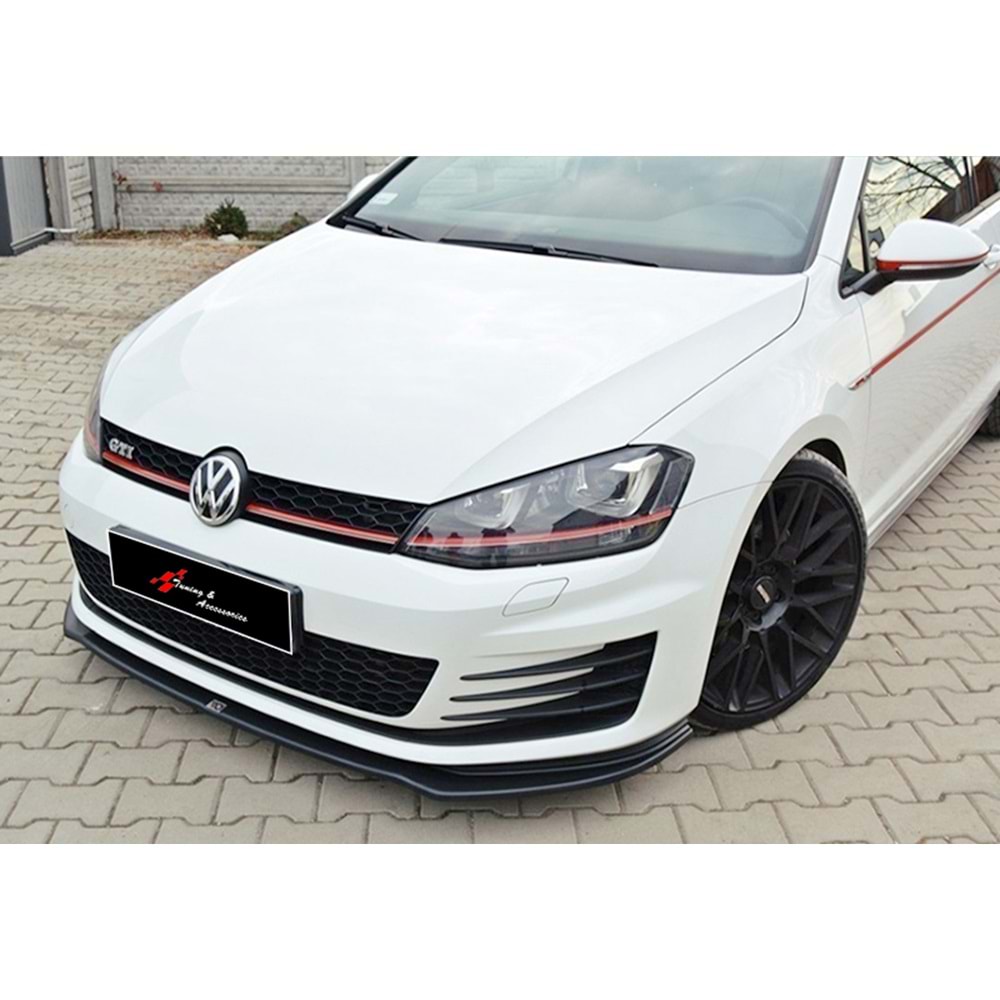 Golf 7 GTI Max V2 Front Lip Piano Black Vacuum Plastic / 2012-2017