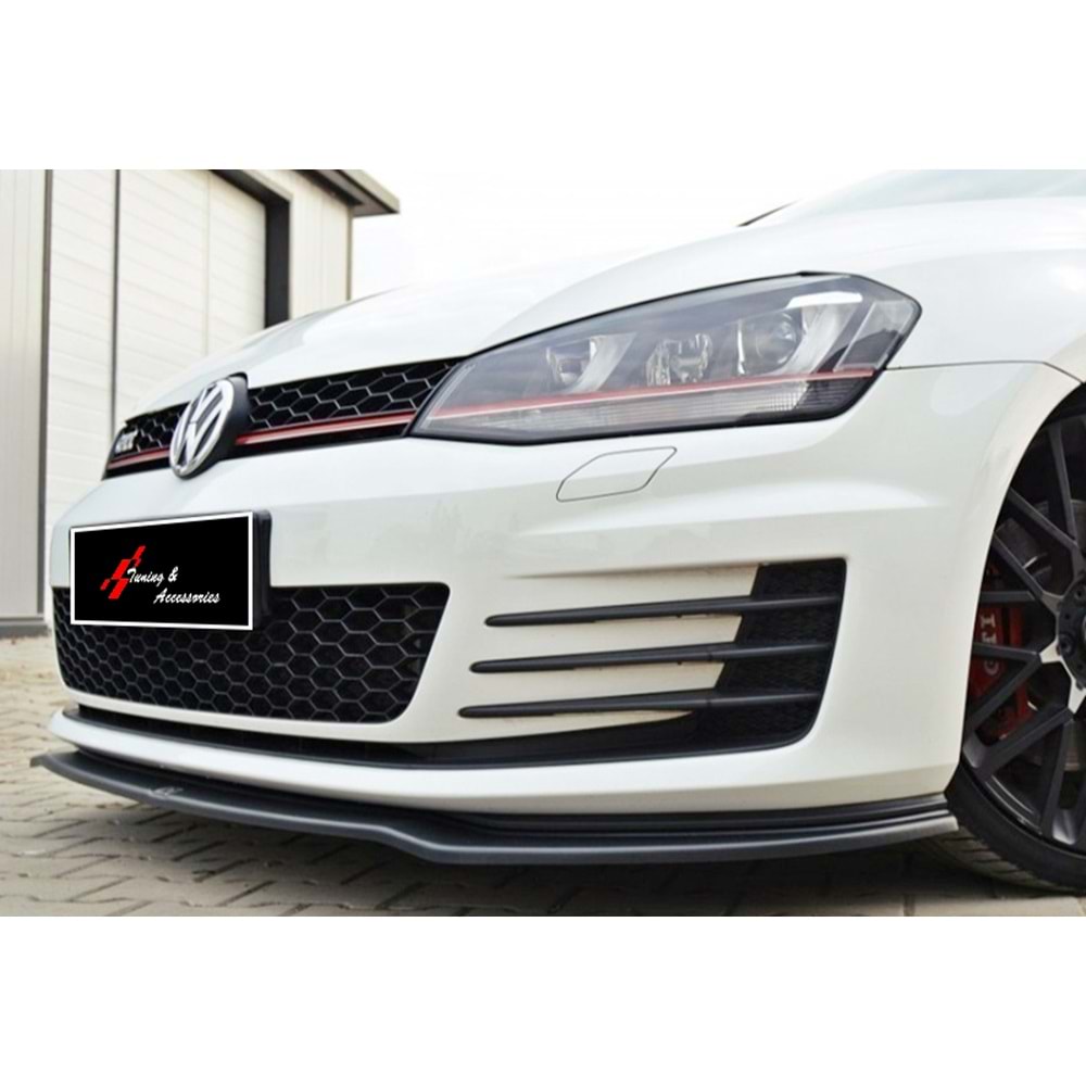 Golf 7 GTI Max V2 Front Lip Piano Black Vacuum Plastic / 2012-2017