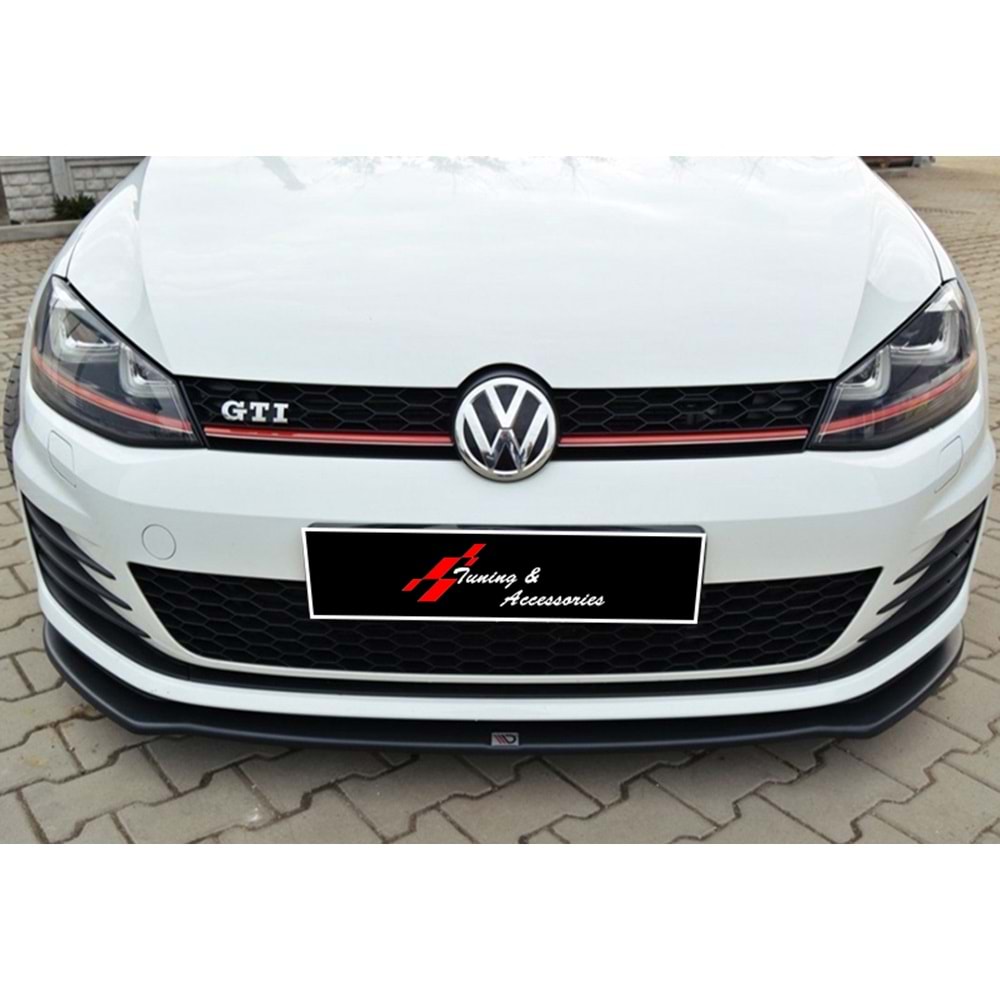 Golf 7 GTI Max V2 Front Lip Piano Black Vacuum Plastic / 2012-2017