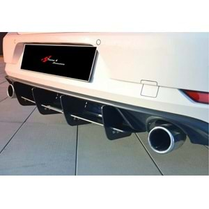 Golf 7 FL GTI Max Rear Diffuser Splitter Matte Black ABS Plastic / 2017-2019