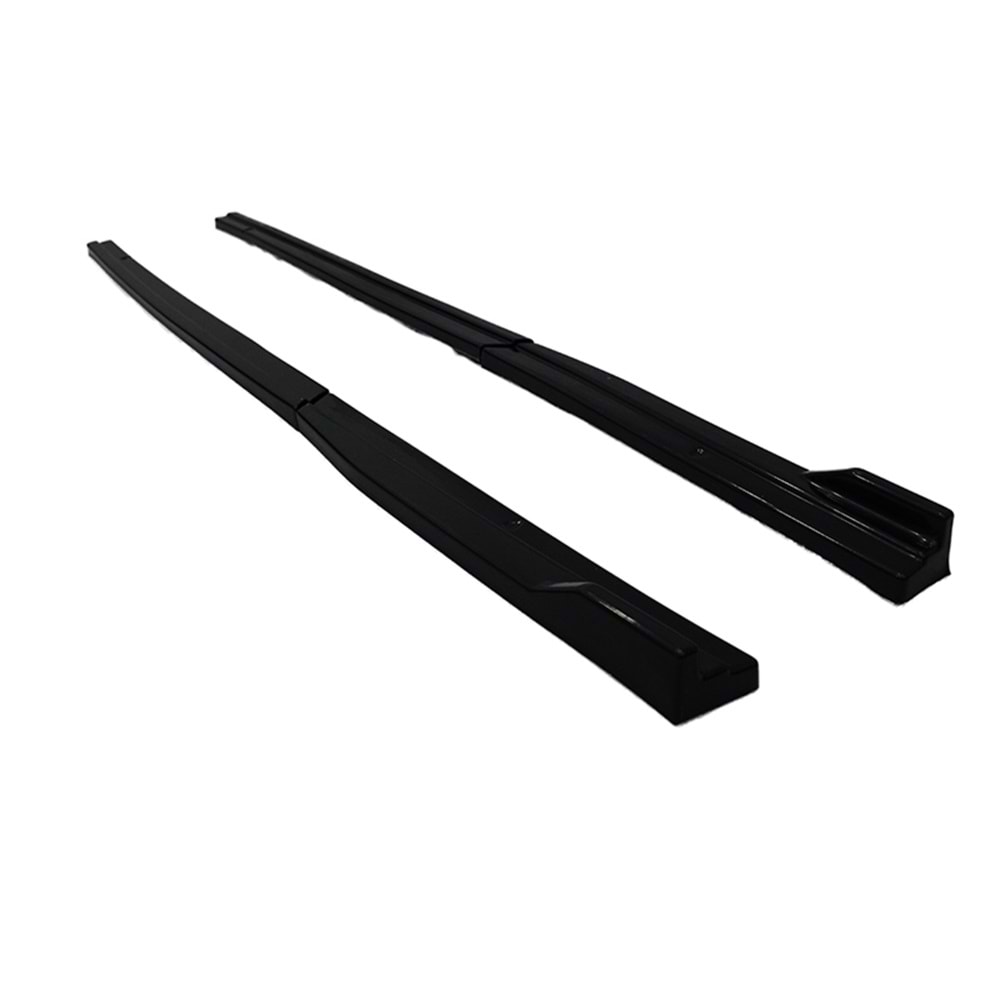 Golf 7 Side Skirts Lower Lip With Flaps 4 Pieces Set Piano Black Vacuum Plastic / 2012-2018