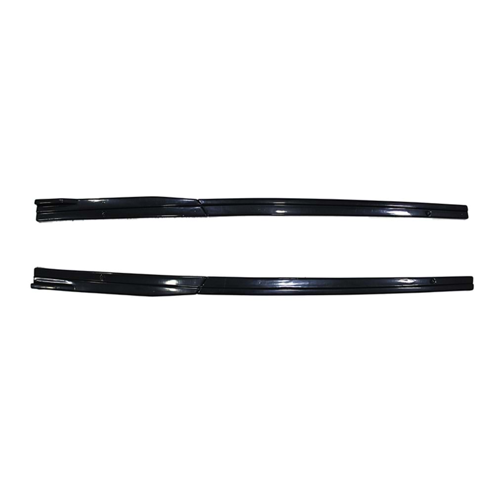 Golf 7 Side Skirts Lower Lip With Flaps 4 Pieces Set Piano Black Vacuum Plastic / 2012-2018