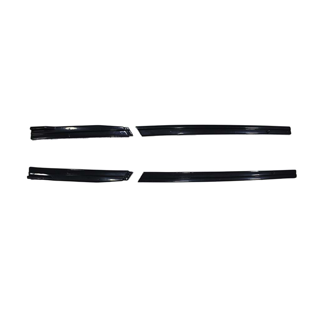 Golf 7 Side Skirts Lower Lip With Flaps 4 Pieces Set Piano Black Vacuum Plastic / 2012-2018