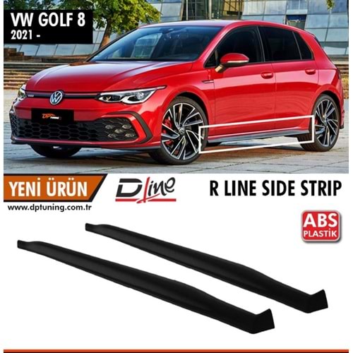Golf 8 R Line Side Skirts Raw Surface Vacuum Plastic / 2019 -