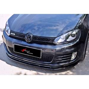 Golf 6 GTI Max V2 Front Lip Piano Black Vacuum Plastic / 2008-2012