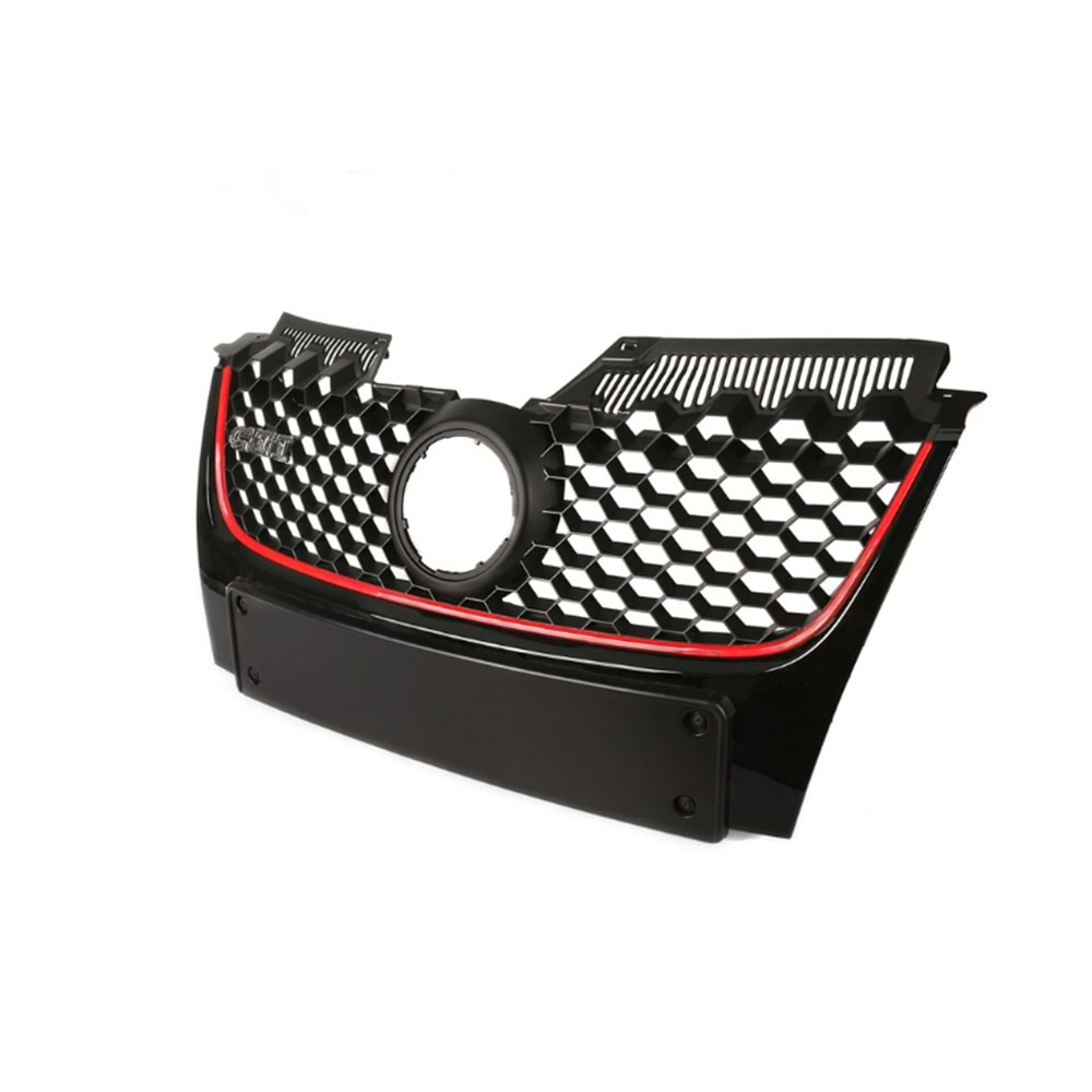 Golf 5 GTI Front Grille ABS / 2003-2009 (Matte Black, Red Line)