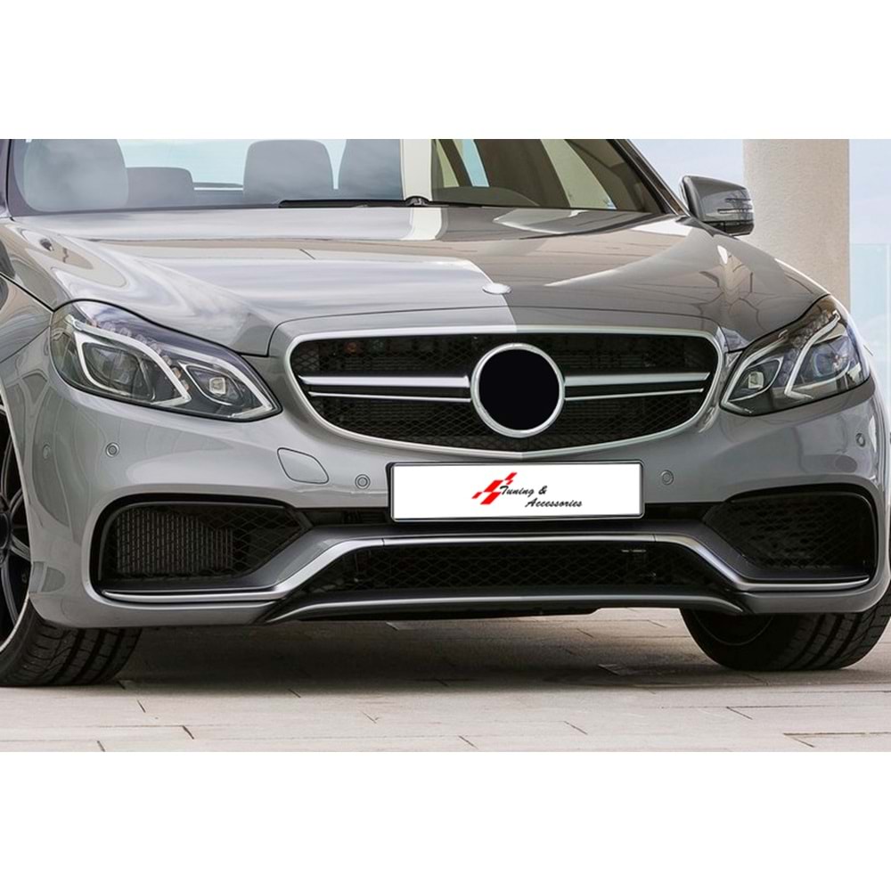 W212 FL E63 AMG Front Grille ABS / 2013-2016 (Grey Frame + Black)
