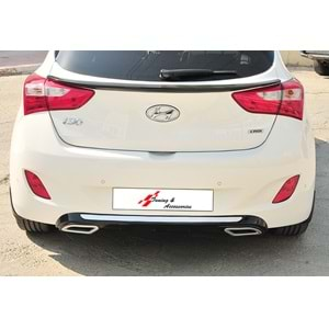 i30 Sport Diffuser With Chromee Exhaust Tips Piano Black Vacuum Plastic / 2012-2017