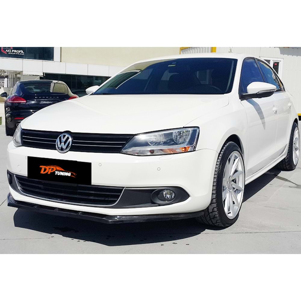 Jetta Mk6 Basic Plus V2 Front Lip 3 Pieces Piano Black ABS / 2010-2018