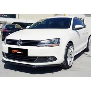 Jetta Mk6 Basic Plus V2 Front Lip 3 Pieces Piano Black ABS / 2010-2018