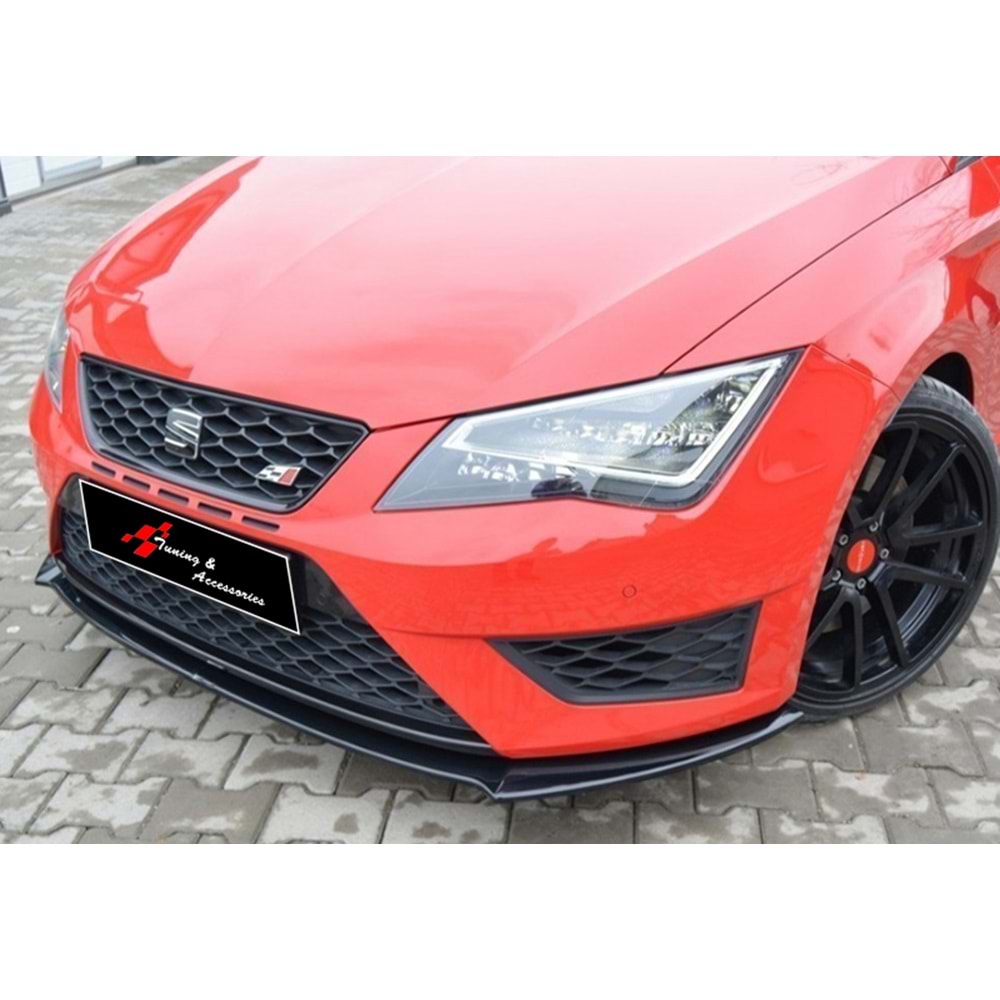 Leon MK 3 Cupra/FR Max V2 Front Lip Piano Black Vacuum Plastic / 2012-2016