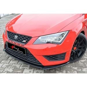 Leon MK 3 Cupra/FR Max V2 Front Lip Piano Black Vacuum Plastic / 2012-2016